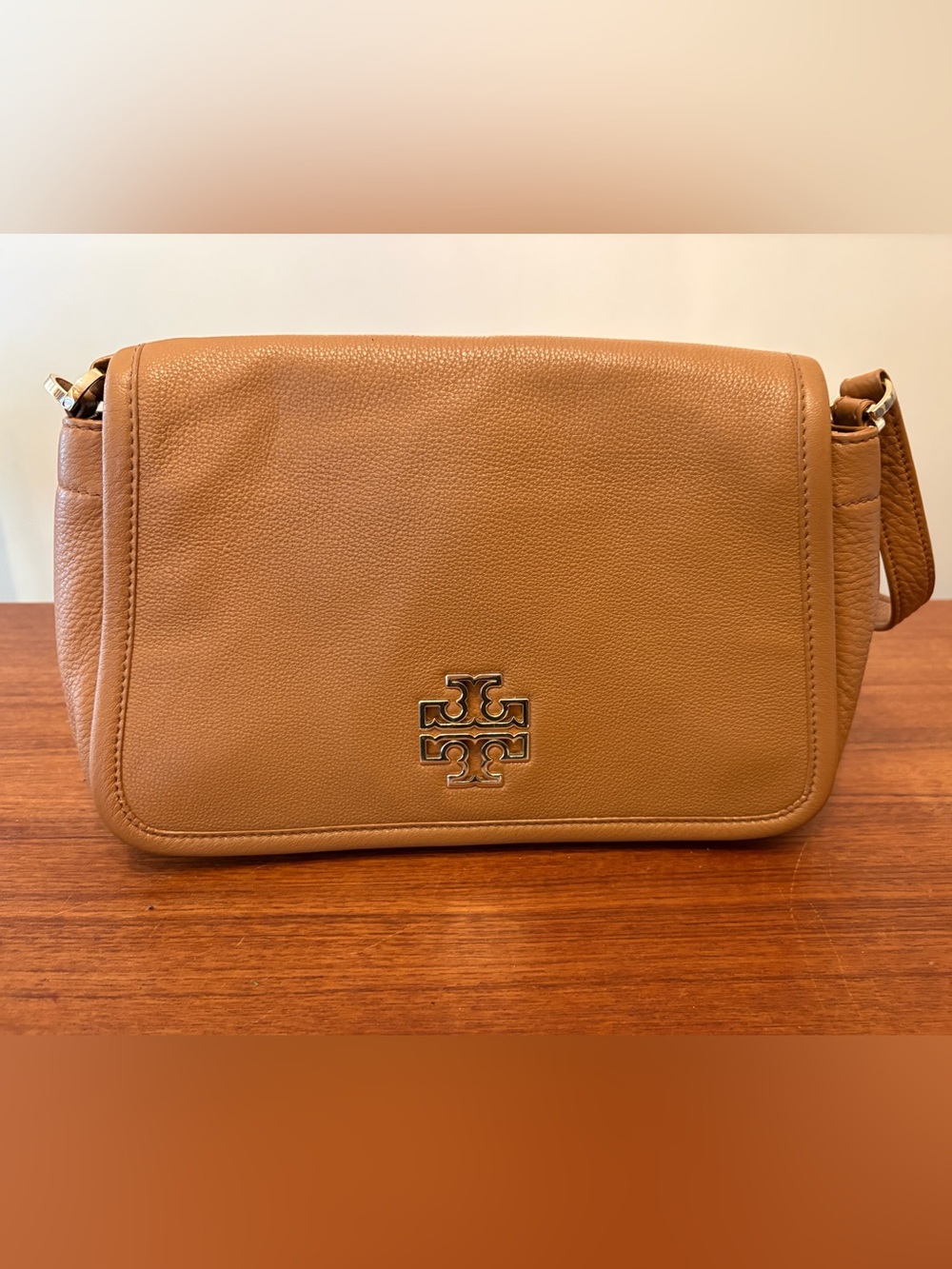 Tory Burch Pebbled Leather Britton Bag with Gold Hardware